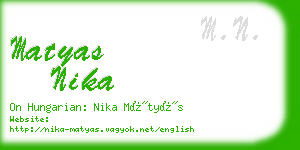 matyas nika business card